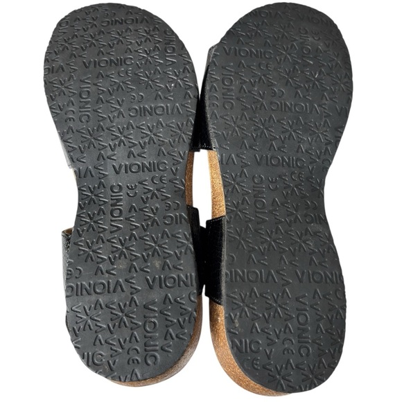Vionic Valencia Orthaheel Comfort Sandals Size 9 EU 40 Black Croc Embossed - Picture 10 of 15